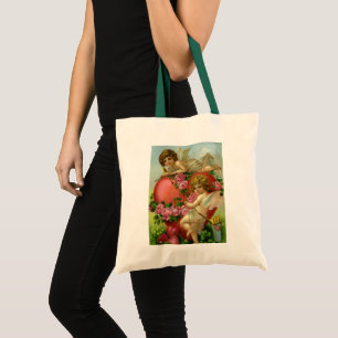 Bolsa Tote Anjos do Dia dos Namorados Vitorianos Vintage Cora