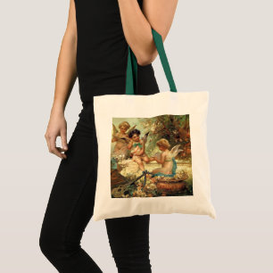 Bolsa Tote Anjos Músicos por Hans Zatzka, Arte Fino Vitoriano