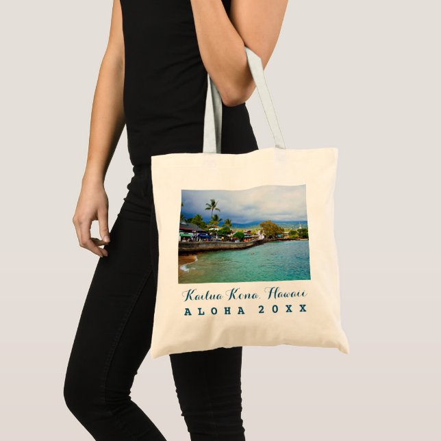Bolsa Tote Ano da viagem da arte da pintura de óleo de Havaí (Frente (produto))