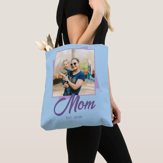 Bolsa Tote Ano de Fundação da Mamãe com Foto (Close Up)