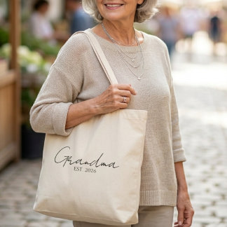 Bolsa Tote Ano de Fundação da Vovó Clássica Texto de Família