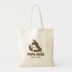 Bolsa Tote Ano do Papai Urso Marrom Pai Paternidade