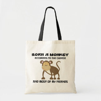 Bolsa Tote Ano engraçado do macaco "nascer um macaco "