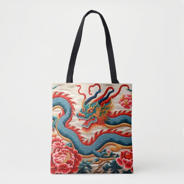 Bolsa Tote Ano Novo Chinês do Dragão 2024 Embroiderme TB (Frente)