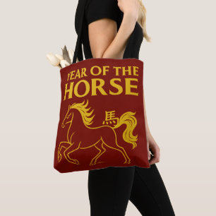 Bolsa Tote Ano Novo Chinês Zodíaco 2026 Cavalo