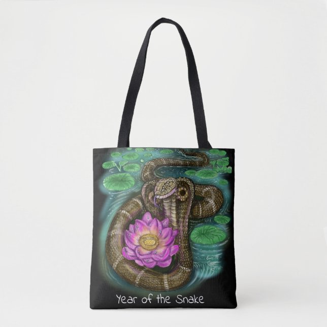 Bolsa Tote Ano Zodíaco Chinês do Cobra (Frente)
