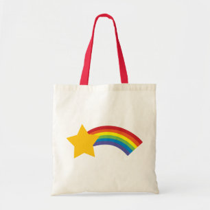 Bolsa Tote anos 80 Retro Pop Arco Arco-Íris Saco Estrelado