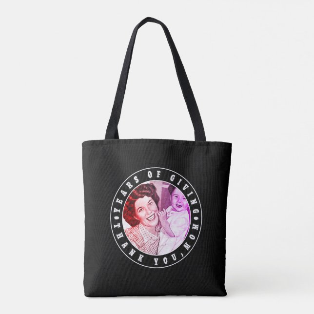 Bolsa Tote Anos De Agradecimento, Mãe | Melhor presente para  (Verso)