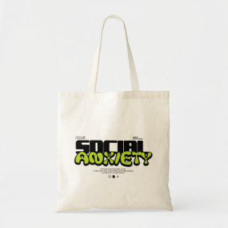 Bolsa Tote "Ansiedade Social" Gráfico de Moda Urbana Moderna