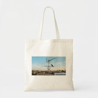 Bolsa Tote Antena de TV no terraço da era vintage Doordarshan