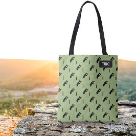 Bolsa Tote Antenas de aves - Ornitólogo & Bird - iniciais pró