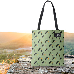 Bolsa Tote Antenas de aves - Ornitólogo & Bird - iniciais pró