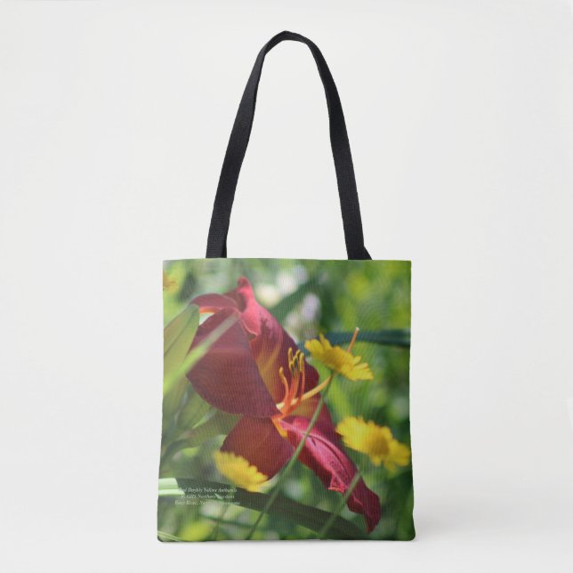 Bolsa Tote Anthemis vermelho do amarelo do hemerocallis (Frente)