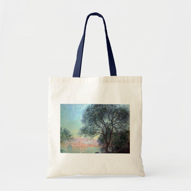 Bolsa Tote Antibos pela manhã por Claude Monet (Frente)
