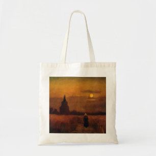 Bolsa Tote Antiga Torre nos Campos por Vincent van Gogh