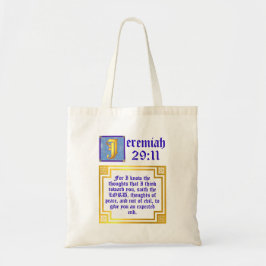 Bolsa Tote Antigo Testamento Jeremiah 29:11 Bíblia KJV Verse
