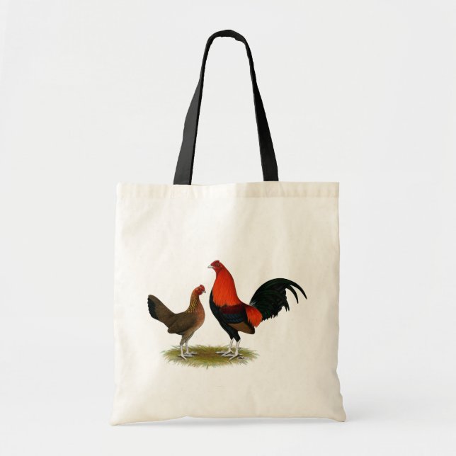 Bolsa Tote Antigos Bantams de Jogo Inglês: BB Red Pair (Frente)