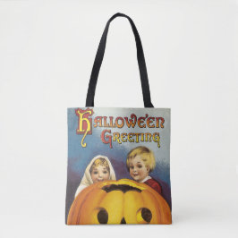 Bolsa Tote Antigos Halloween, Crianças e Abóbora