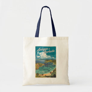 Bolsa Tote Antígua e Barbuda Painterly Viagem Art Vintage