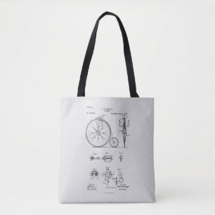Bolsa Tote Antiguamente Bicicleta 1887 Desenho Da Patente Pen
