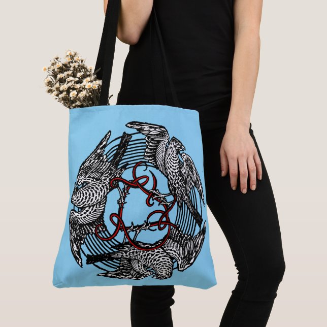 Bolsa Tote Antiguidade: Três Hawks William de Morgan (Close Up)