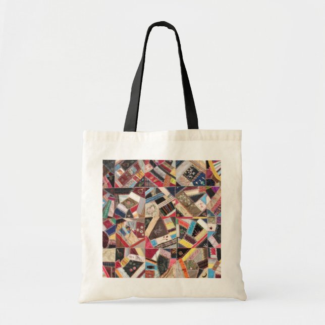 Bolsa Tote Antiquado, Era Vitoriana, Quilt Louco (Frente)
