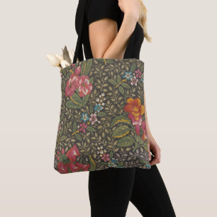 Bolsa Tote Antiquado Toile de Jouy 1800s Floral Branches