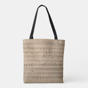 Bolsa Tote Antique Sheet Music de 1822, Canção do Velho Homem