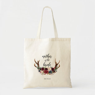 Bolsa Tote Antlers Floral Bridal Party   Mãe da noiva