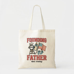 Bolsa Tote Anúncio de Gravidez do Pai Fundador Retro 4 de Jul