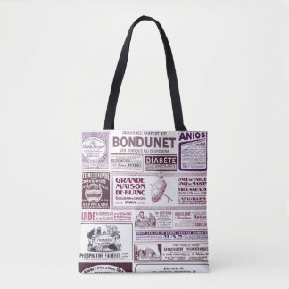 Bolsa Tote Anúncios em jornais franceses Vintage 1910