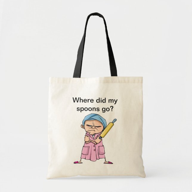 Bolsa Tote Aonde minhas colheres foram? (Frente)