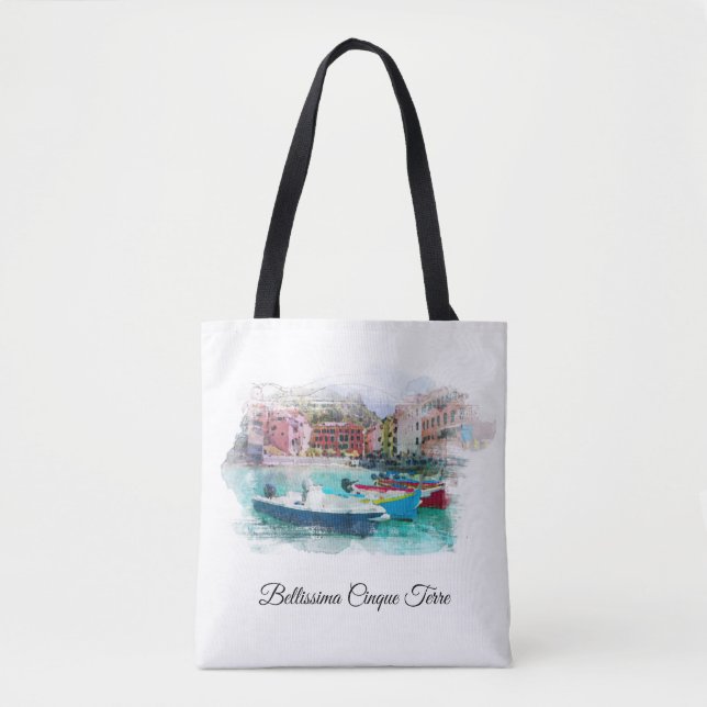 Bolsa Tote ** AP12 Língua Arte Italiana Cinque Terra (Frente)