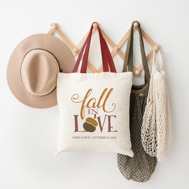 Bolsa Tote Apaixonado | Autumn Acorn Wedding Favor (Criador carregado)