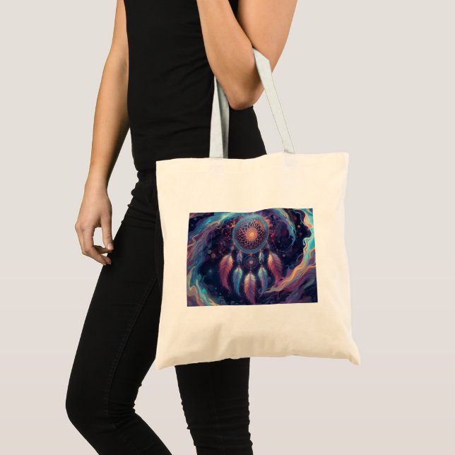 bolsa tote apanhadora de sonhos psicodélica (Frente (produto))