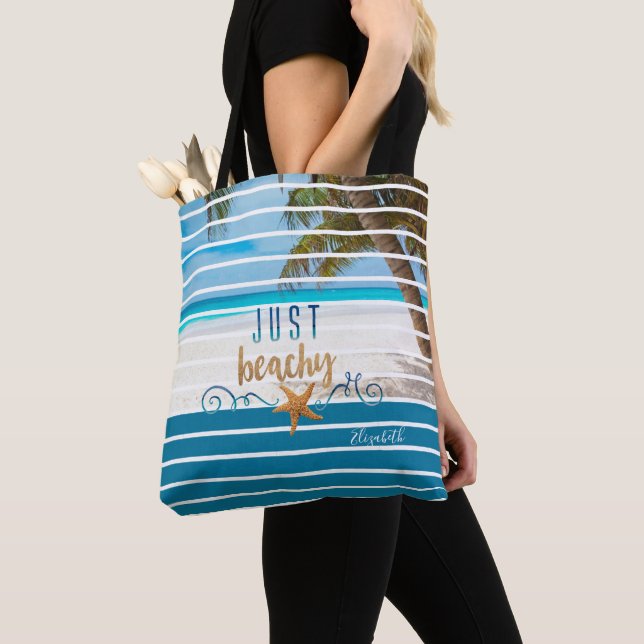 Bolsa Tote APENAS BEACHY Tropical Beach Viagem (Close Up)