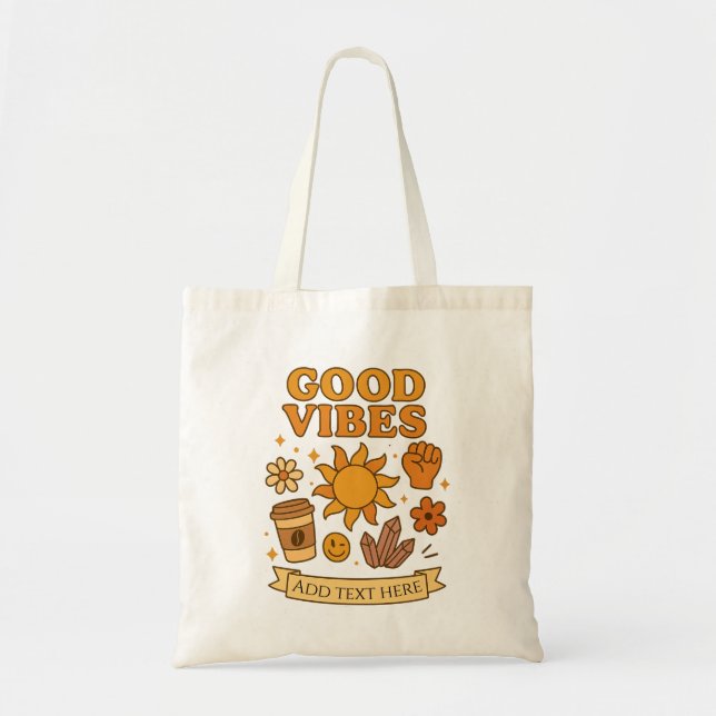 Bolsa Tote Apenas Boas Vibrações – Arte Editável (Frente)