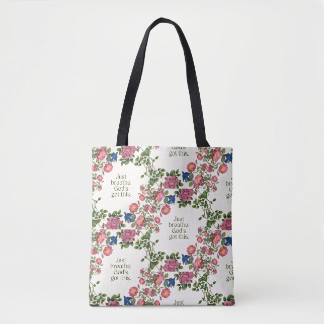 Bolsa Tote Apenas Respire. Deus Tem Isso. (Frente)