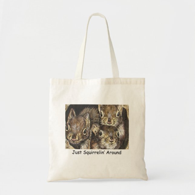 Bolsa Tote Apenas Squirrellin em torno da sacola (Frente)