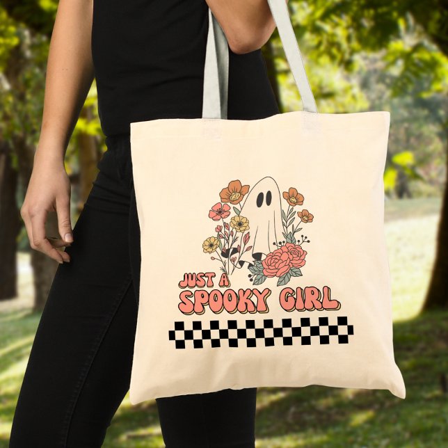Bolsa Tote Apenas um fantasma de menina assustada no Hallowee (Criador carregado)