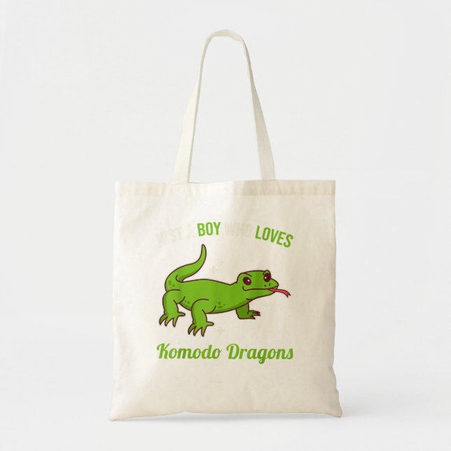 Bolsa Tote Apenas Um Menino Que Adora Dragões Komodo (Frente)