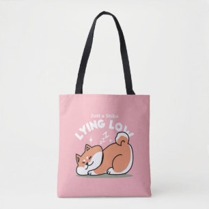 Bolsa Tote Apenas um Shiba Mente Baixo: Design de Shiba Inu C