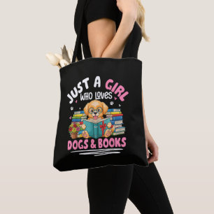 Bolsa Tote Apenas Uma Garota Que Ama Cachorros E Livros Leitu
