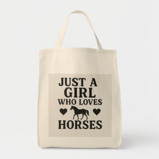 Bolsa Tote Apenas uma garota que ama cavalos, Saco de Tote -