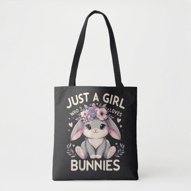 Bolsa Tote Apenas Uma Garota Que Ama Coelhinhos (Frente)