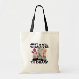 Bolsa Tote Apenas uma Garota que Ama Desenhar
