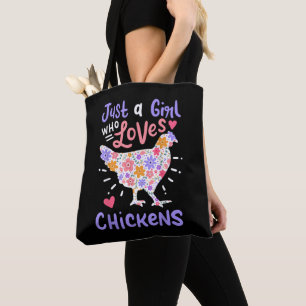 Bolsa Tote Apenas Uma Garota Que Ama Galinhas Galinha Amor Cu