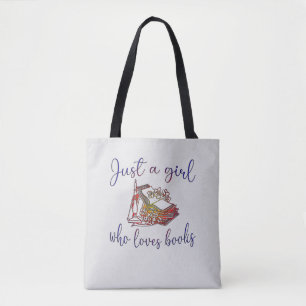 Bolsa Tote Apenas uma garota que ama livros