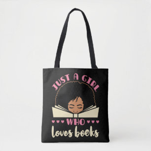 Bolsa Tote Apenas uma garota que ama livros afro-americanos