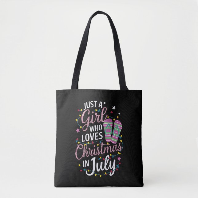 Bolsa Tote Apenas uma garota que ama o Natal no verão de julh (Frente)